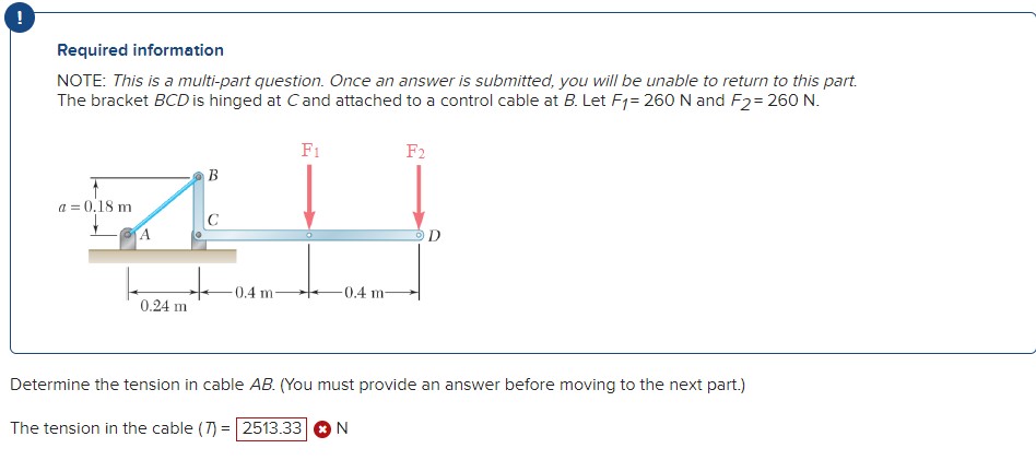 Required information NOTE: This is a multi-part question. Once an answer is