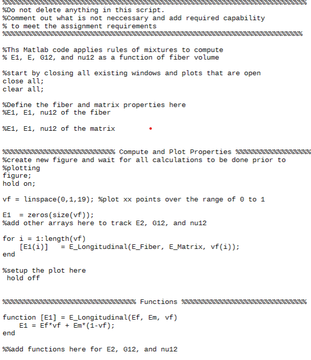 %Do not delete anything in this script. %Comment out what is not