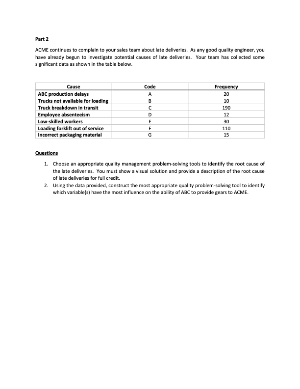 engineer at a firm (ABC) that produces plastic gears for small motors,