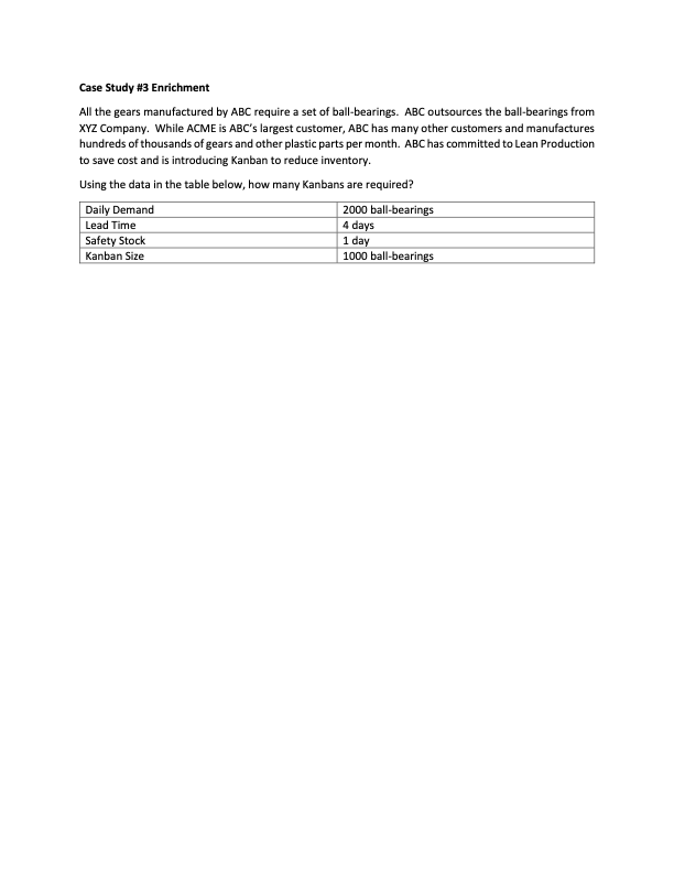blenders). The primary customer for the gears is ACME Manufacturing. Recently, ACME