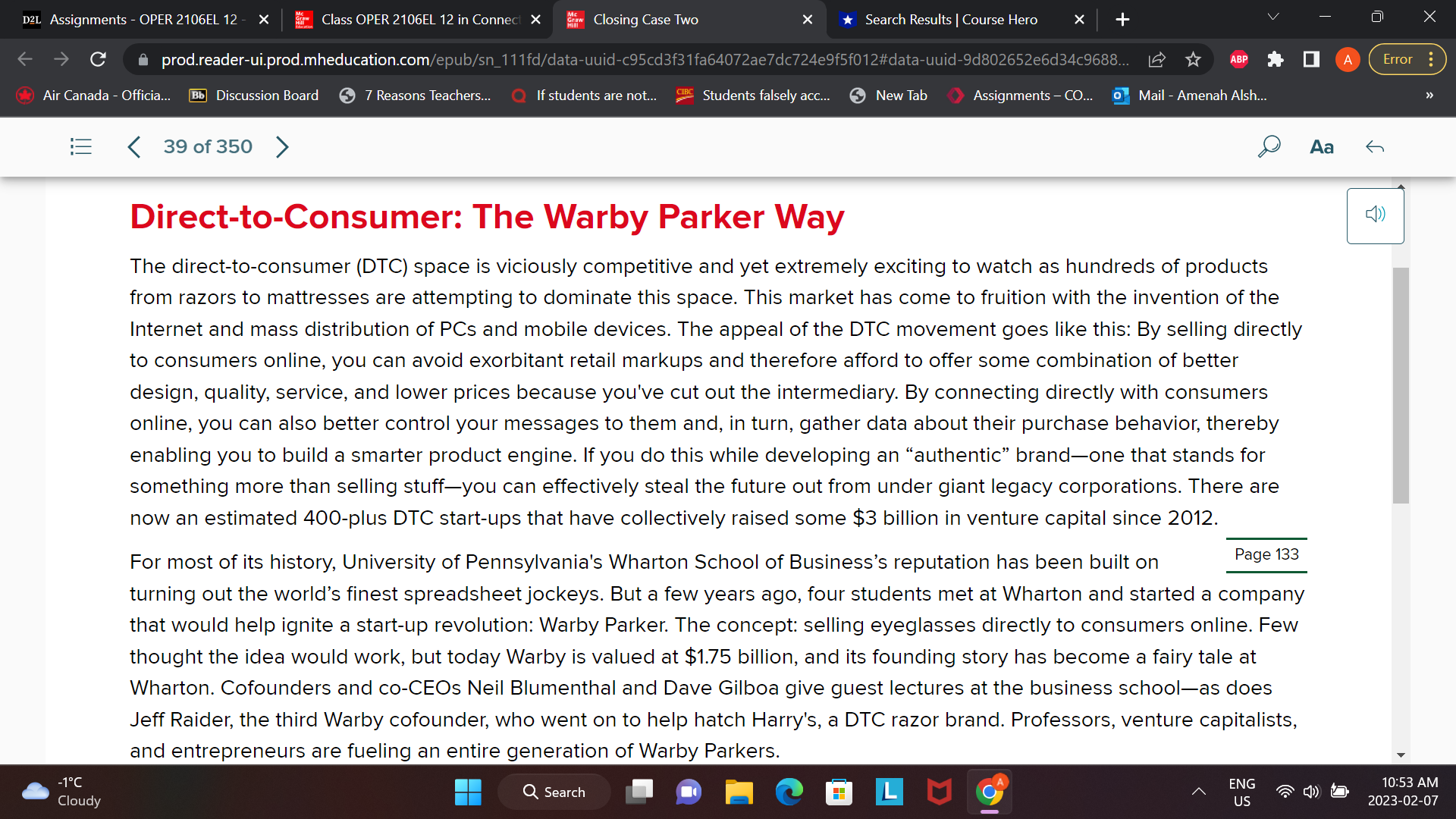 D2L Assignments - OPER 2106EL 12 Class OPER 2106EL 12 in Connect