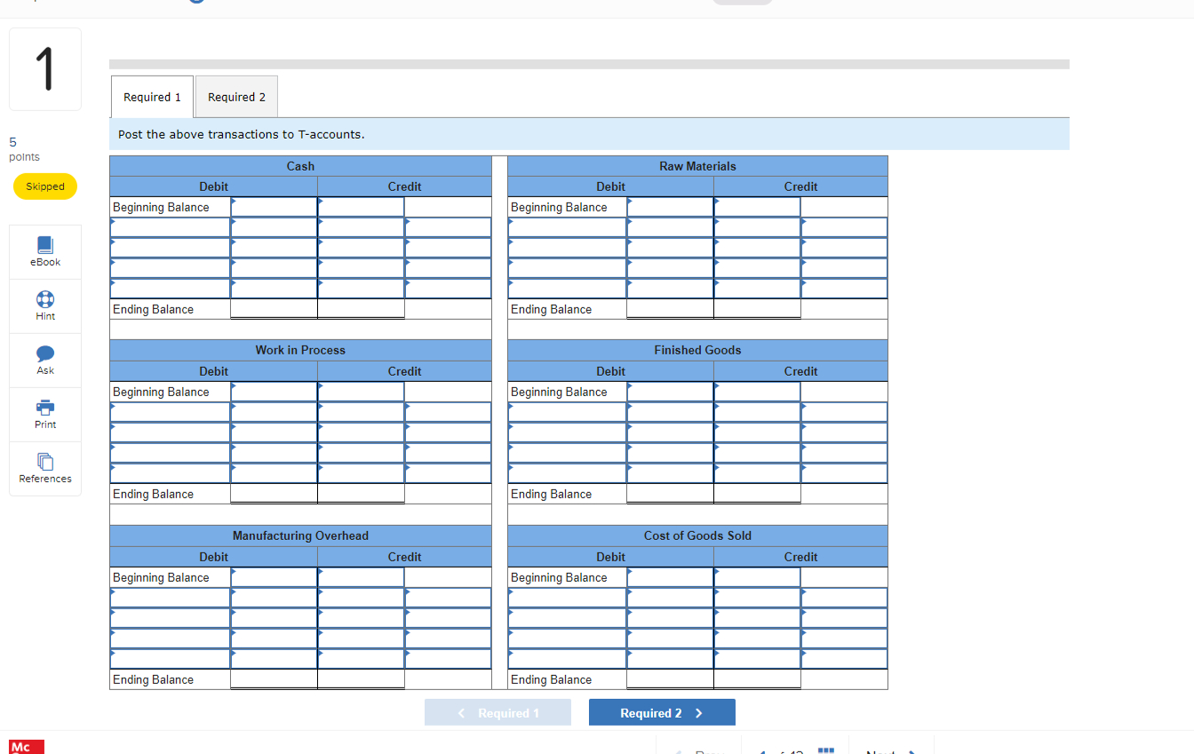 1 5 points Skipped eBook Required 1 Required 2 Post the above