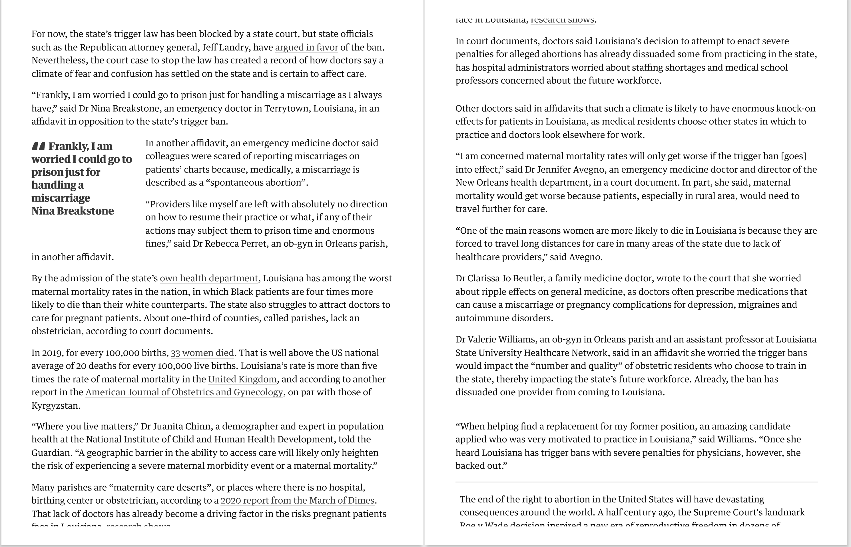 punitive US states With doctors facing threats of criminal penalties for abortion,