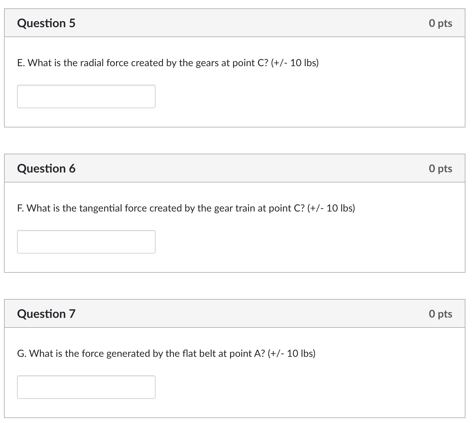 forces acting on the shaft at all power-transmitting elements. (c) Compute the