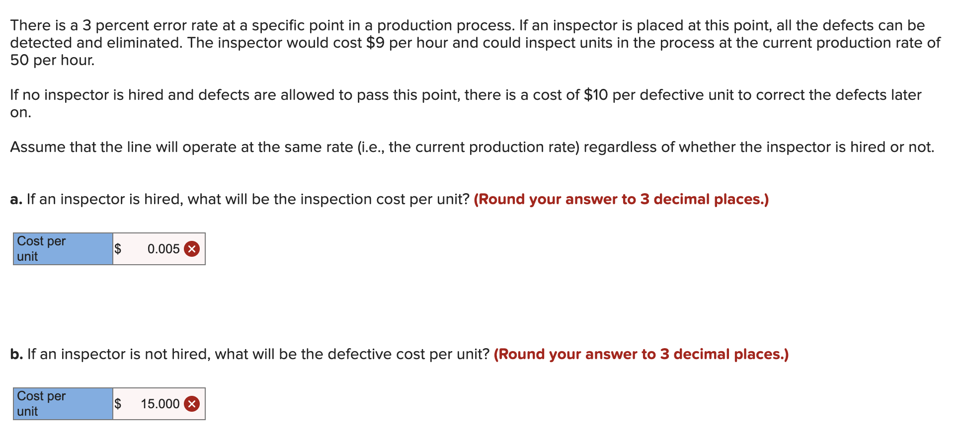 There is a 3 percent error rate at a specific point in