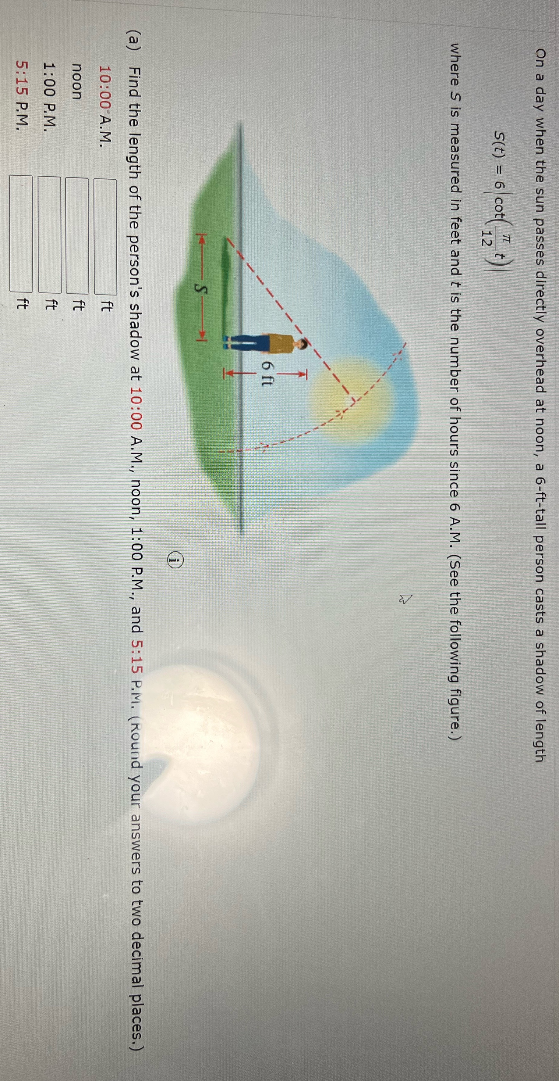 On a day when the sun passes directly overhead at noon, a