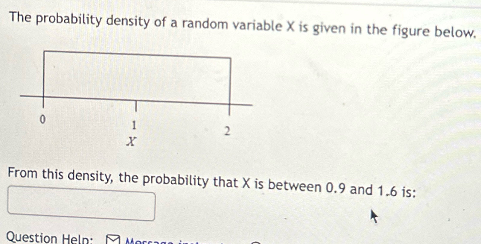 The probability density of a random variable X is given in the