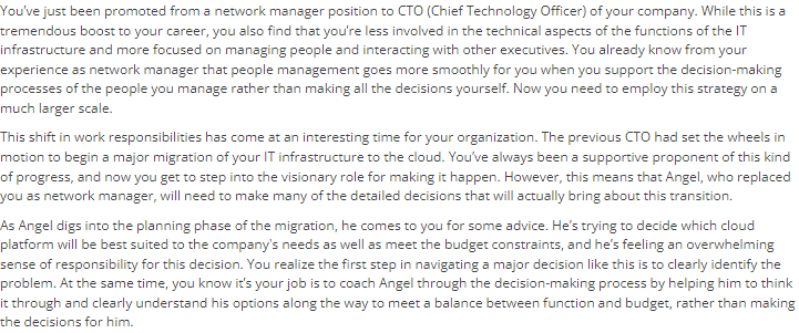 You've just been promoted from a network manager position to CTO (Chief