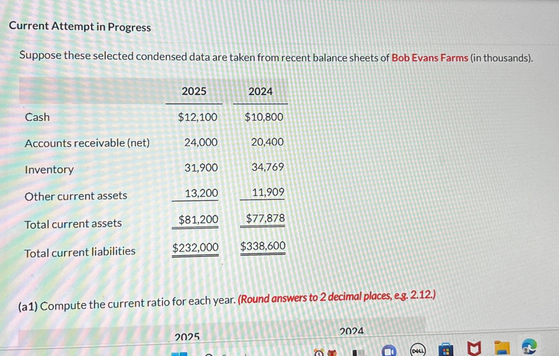 Current Attempt in Progress Suppose these selected condensed data are taken from