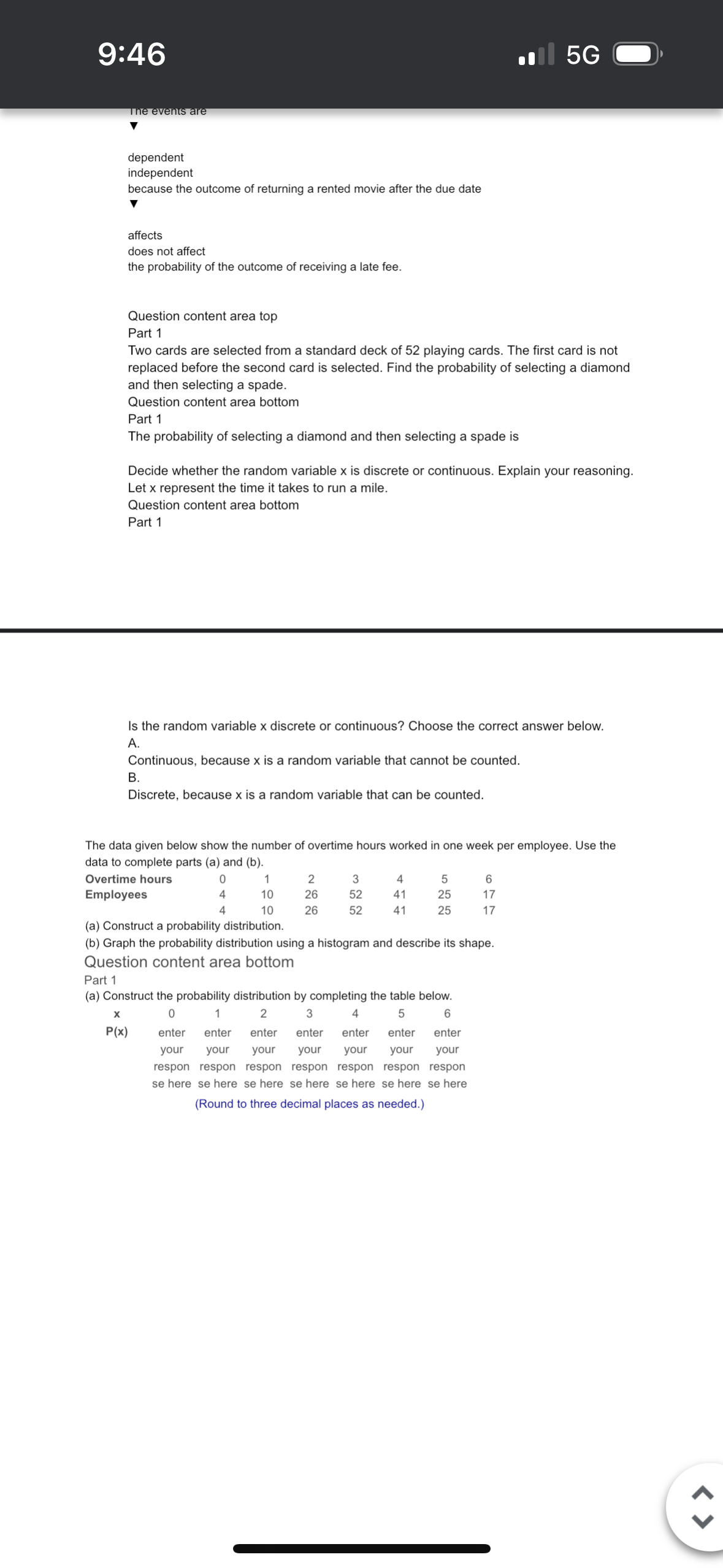 hours 24 nurses work per week. Describe any patterns. 46403038 36363232 32324040
