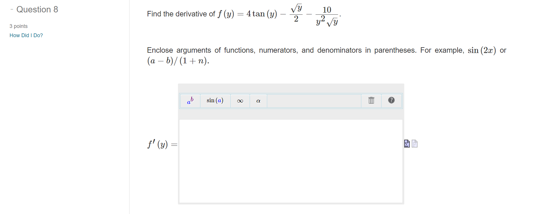 u as a function of x. Find du dx || du dx