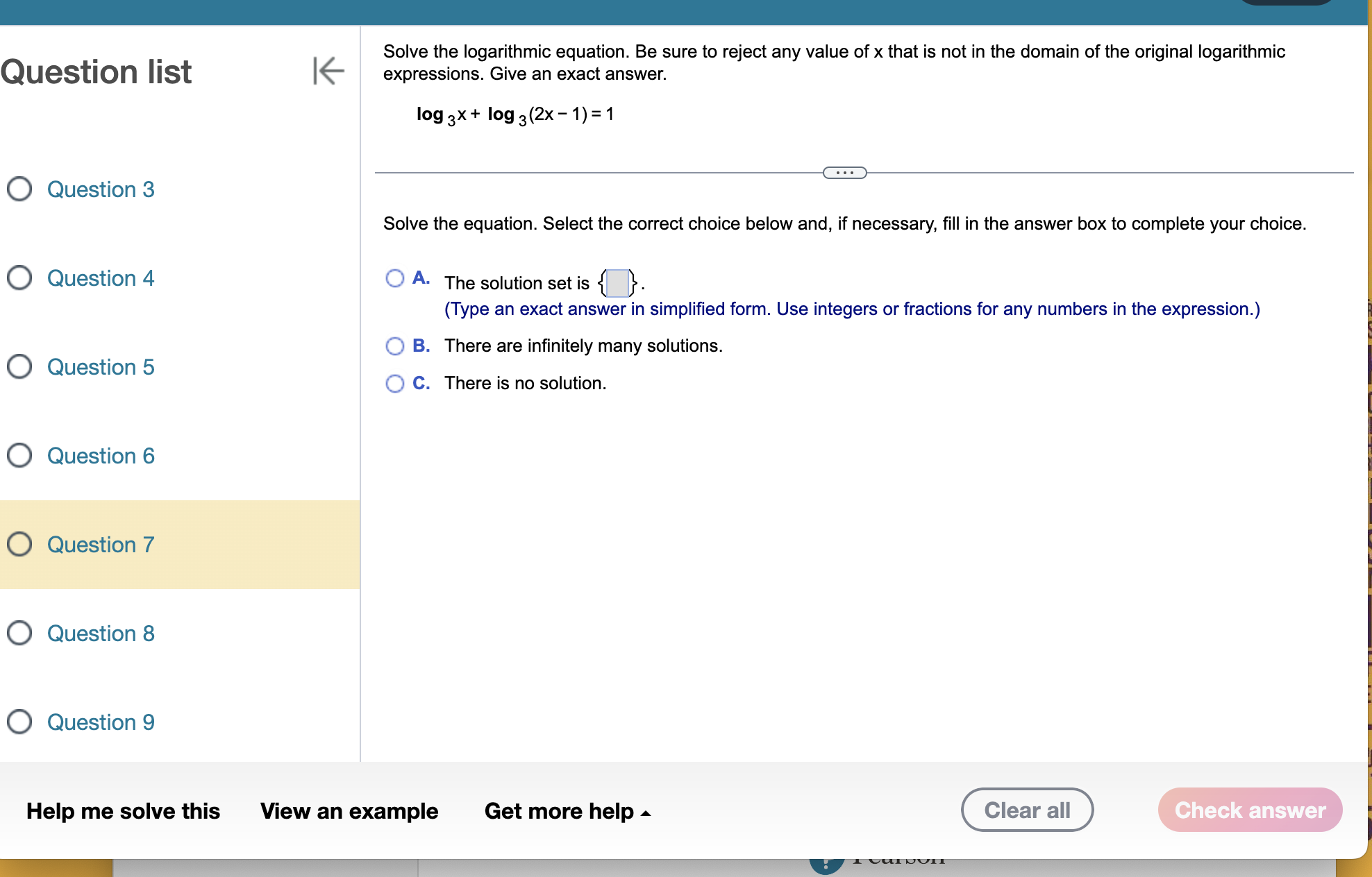 a comma to separate answers as needed. Simplify your answer. Use integers