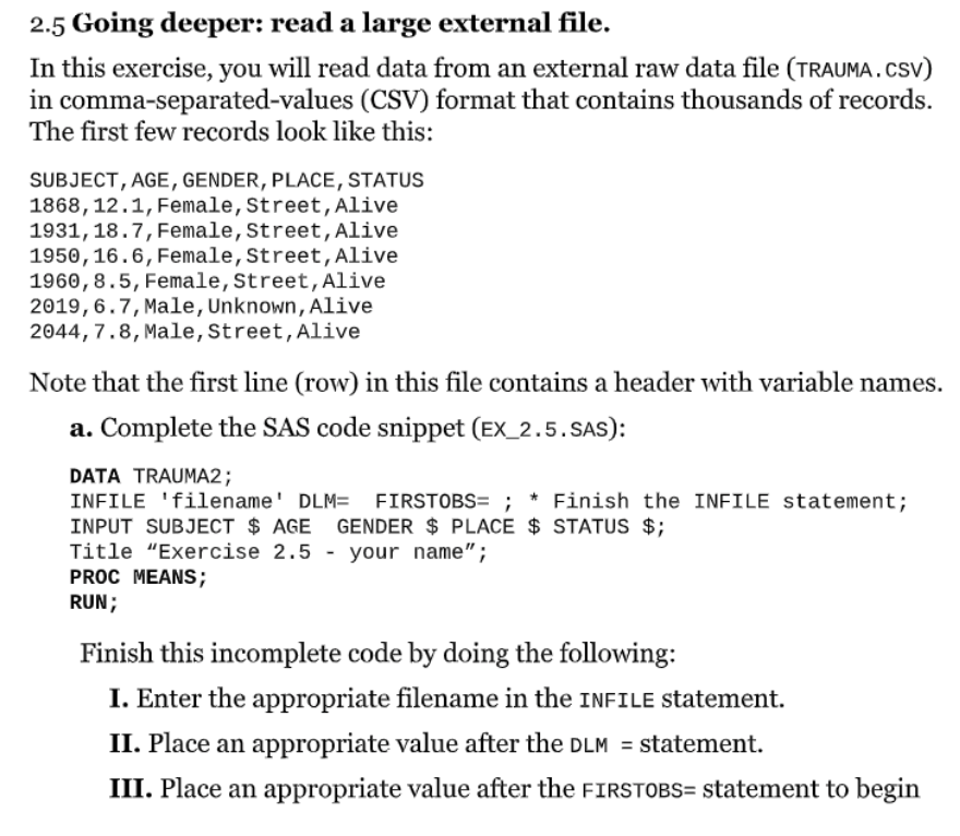 2.5 Going deeper: read a large external file. In this exercise, you