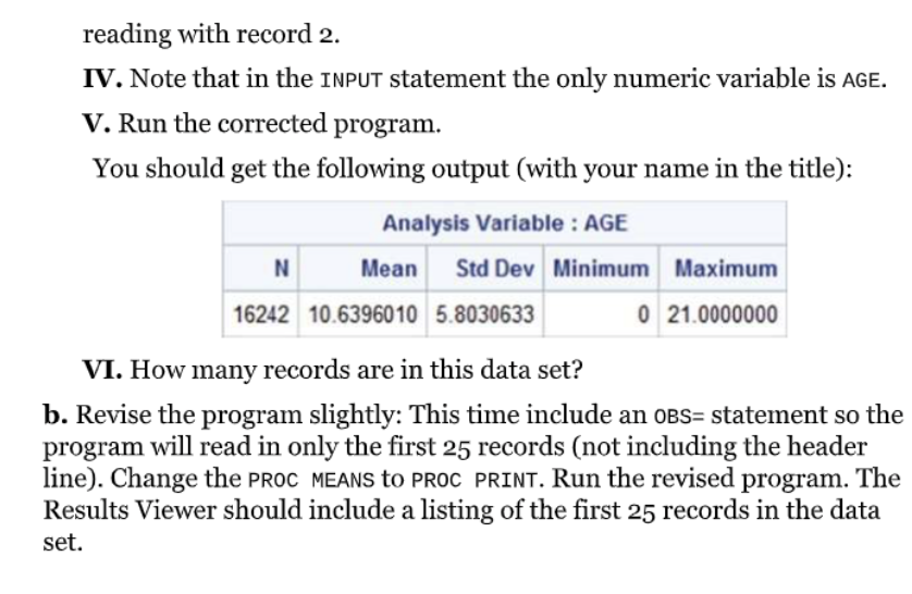 will read data from an external raw data file (TRAUMA.CSV) in comma-separated-values