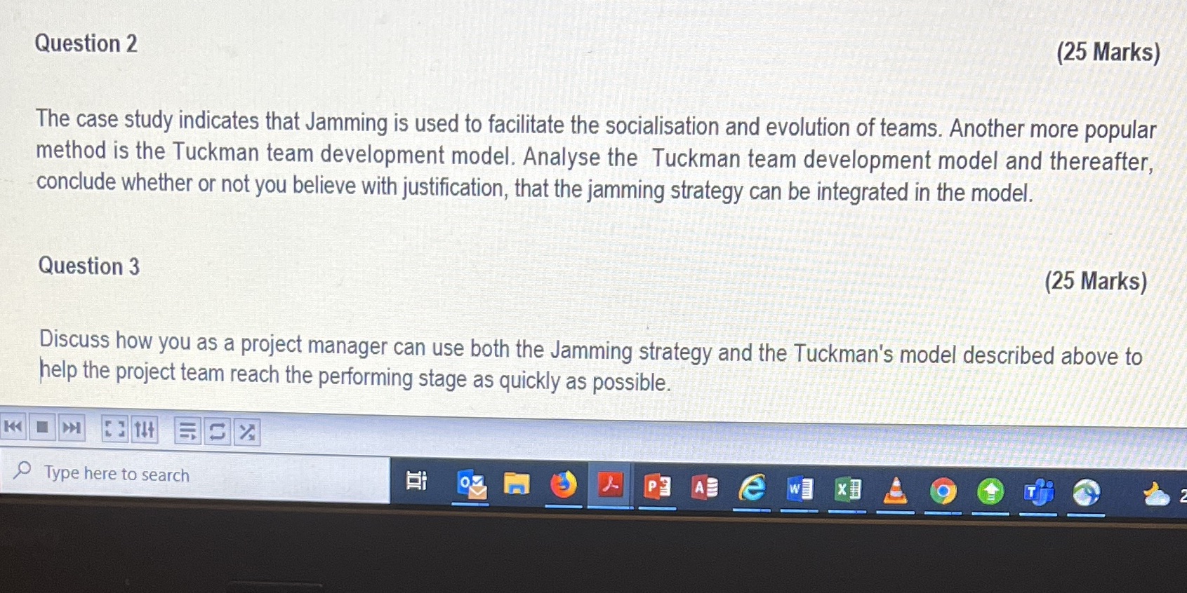Question 2 (25 Marks) The case study indicates that Jamming is used
