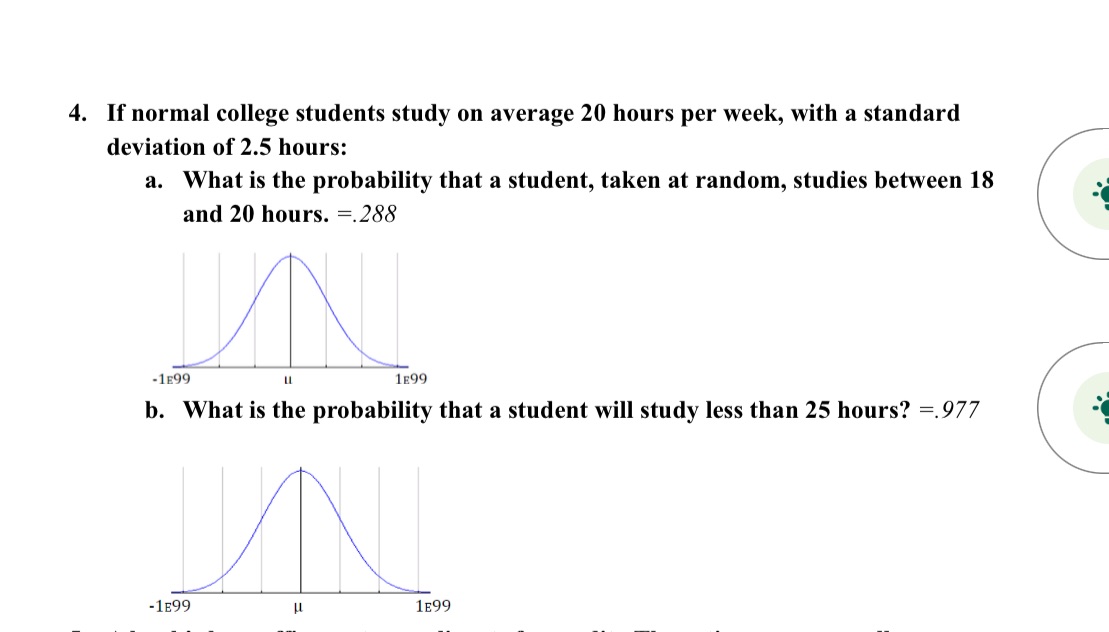 4. If normal college students study on average 20 hours per week,