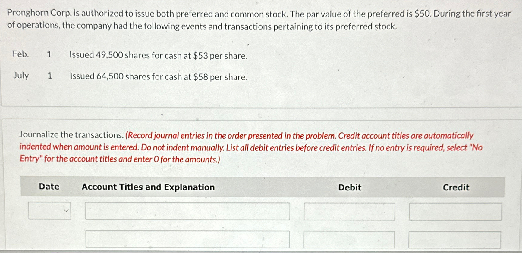 Pronghorn Corp. is authorized to issue both preferred and common stock. The