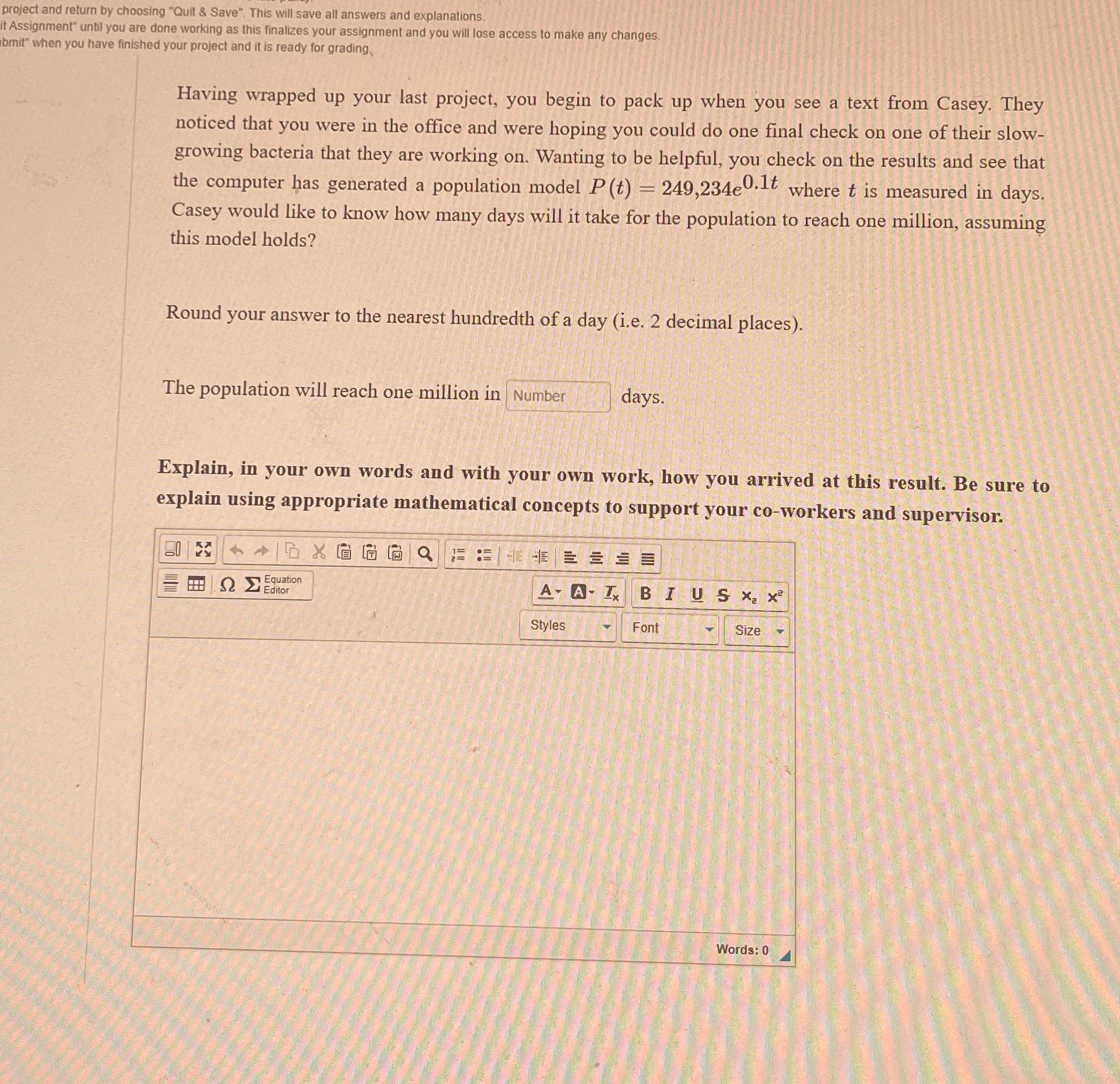 project and return by choosing "Quit & Save". This will save all