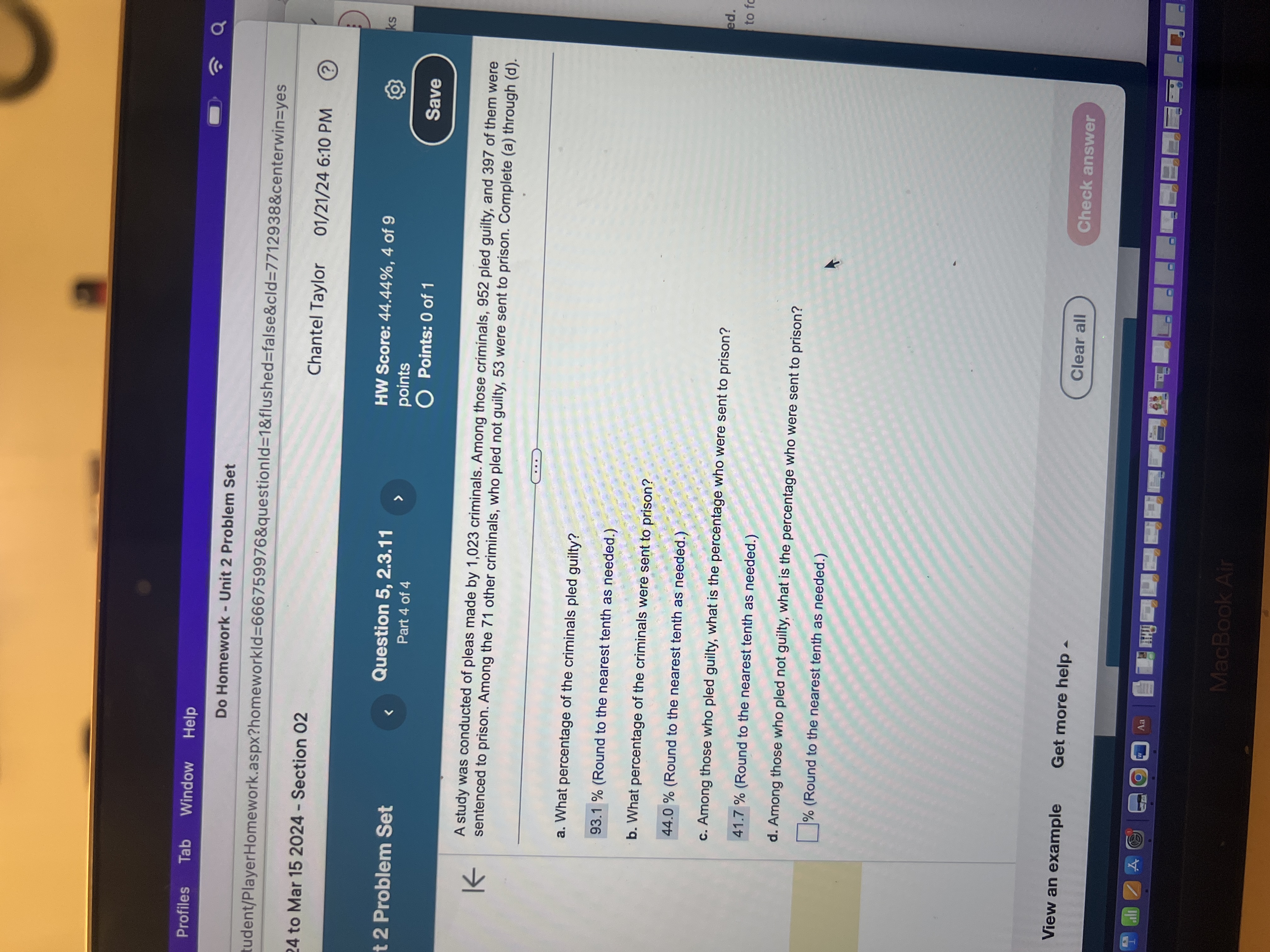 Profiles Tab Window Help Do Homework - Unit 2 Problem Set tudent/PlayerHomework.aspx?homeworkId=666759976&questionId=1&flushed=false&cid=7712938&centerwin=yes