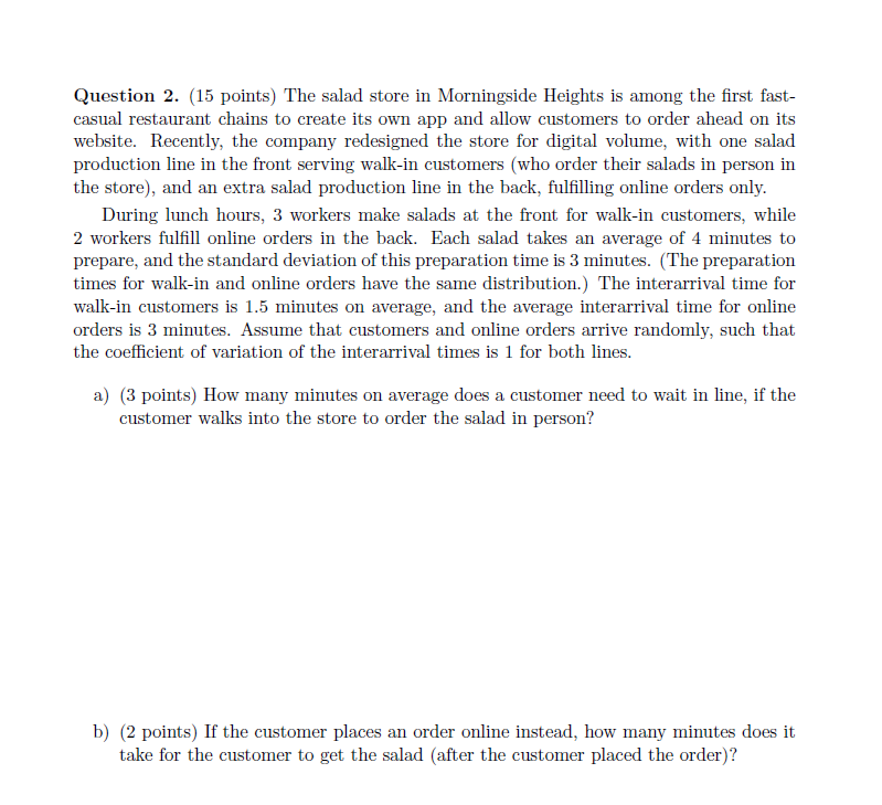 merging the two salad production lines into a single line, and have