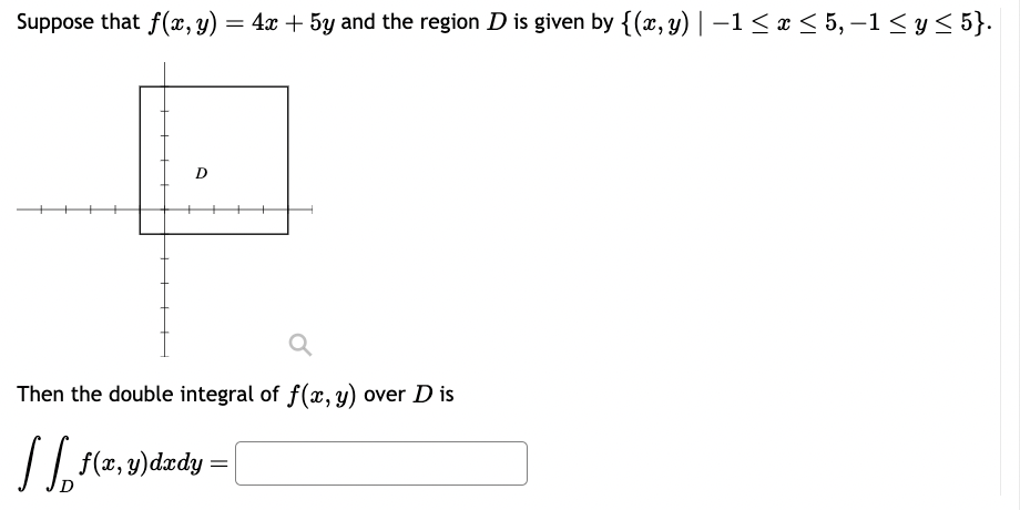 0 x 4, 0 y 3} by identifying it as the volume