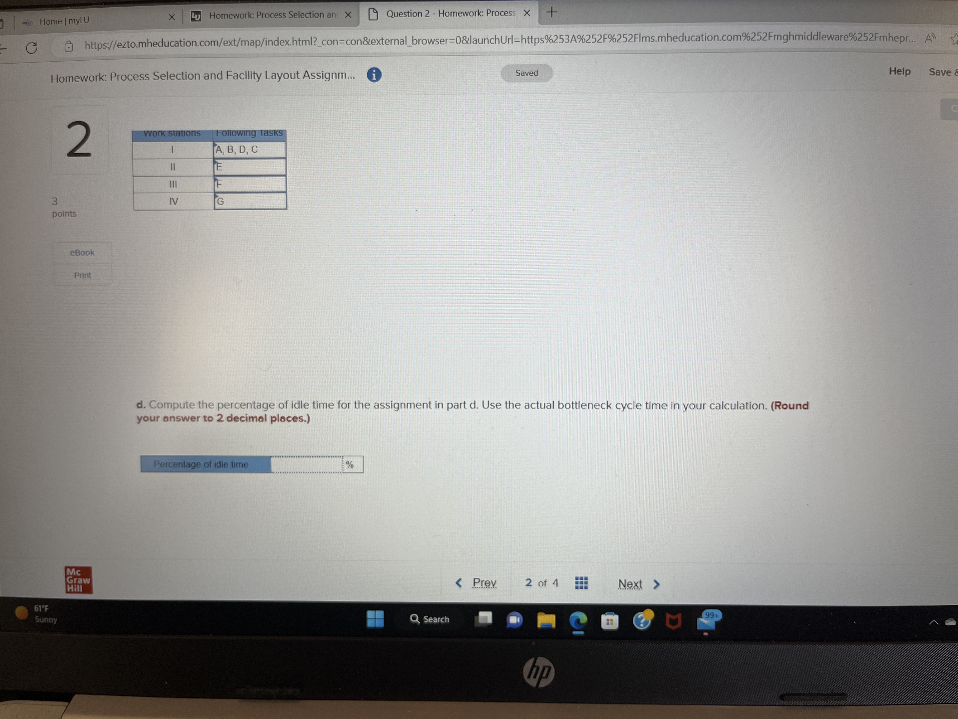 has been asked to balance a revised assembly operation to achieve an