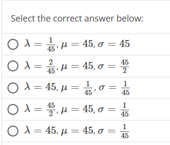 Select the correct answer below: 1 = = 45, = 45 45