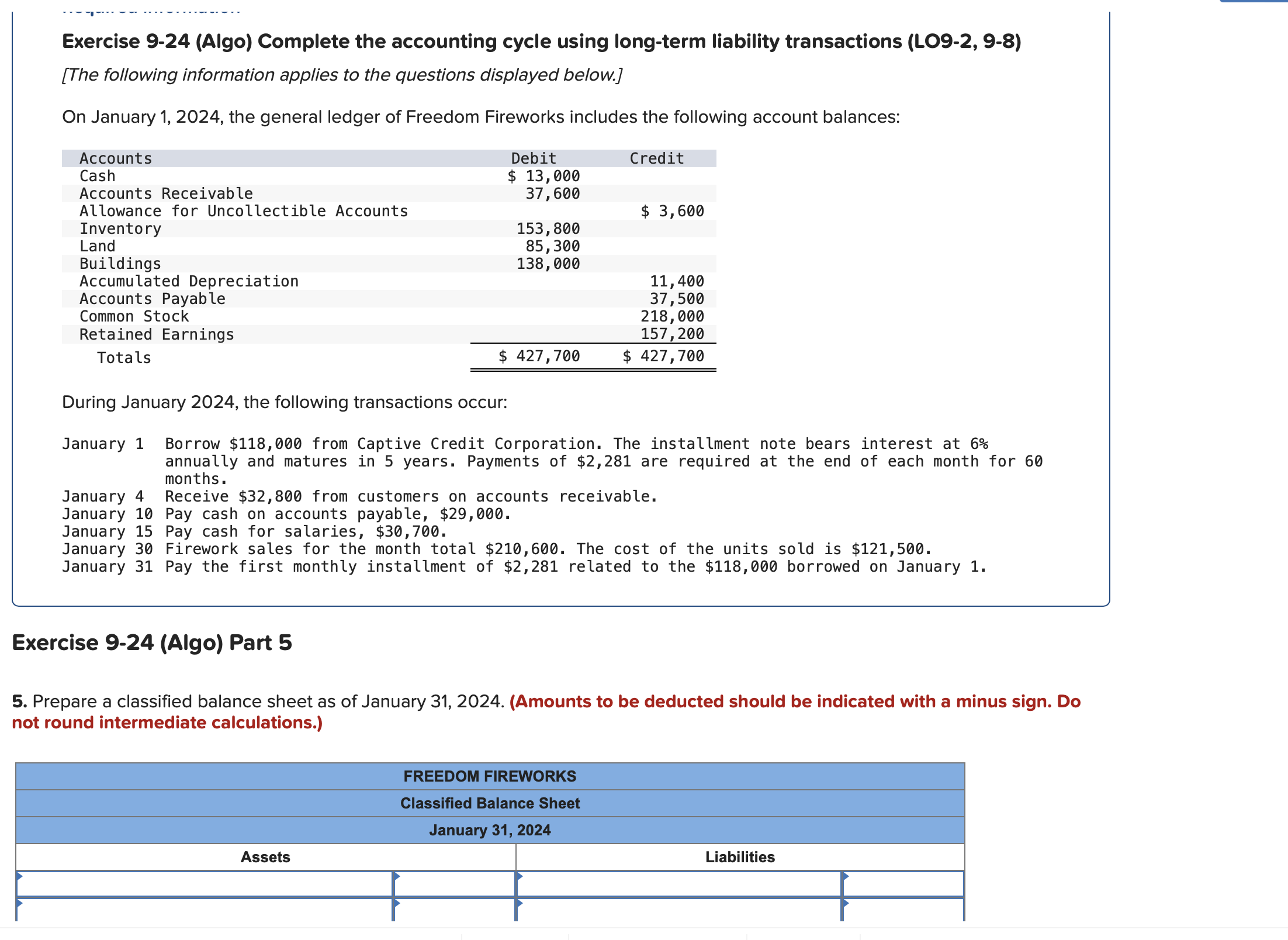 Exercise 9-24 (Algo) Complete the accounting cycle using long-term liability transactions (LO9-2,