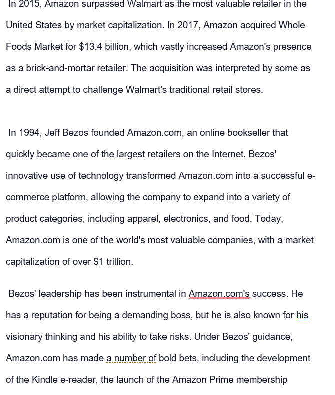 that focuses on e-commerce, cloud computing, digital streaming, and artificial intelligence. It