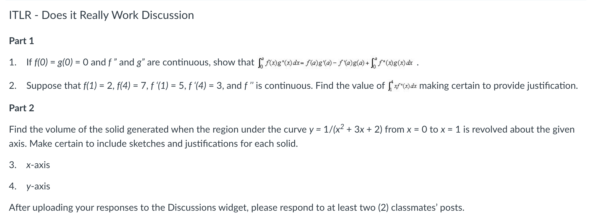 ITLR - Does it Really Work Discussion Part 1 1. If f(0)