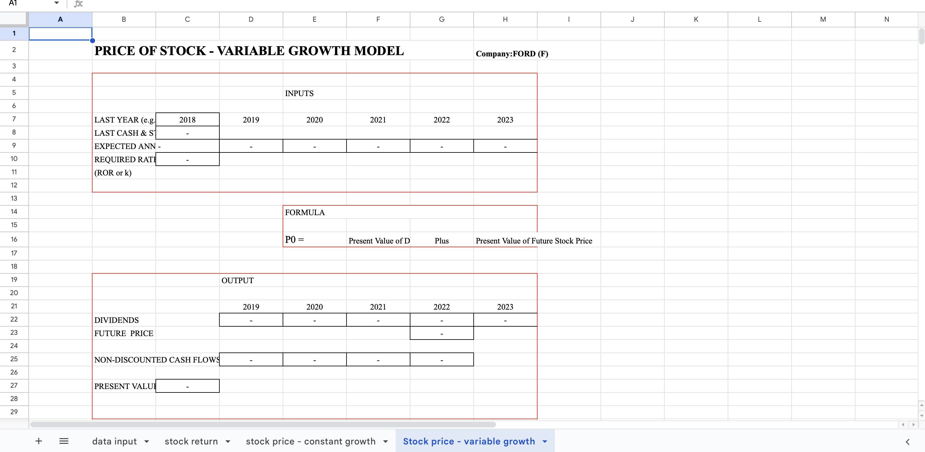 A1 A 1 2 3 4 f * B C D E