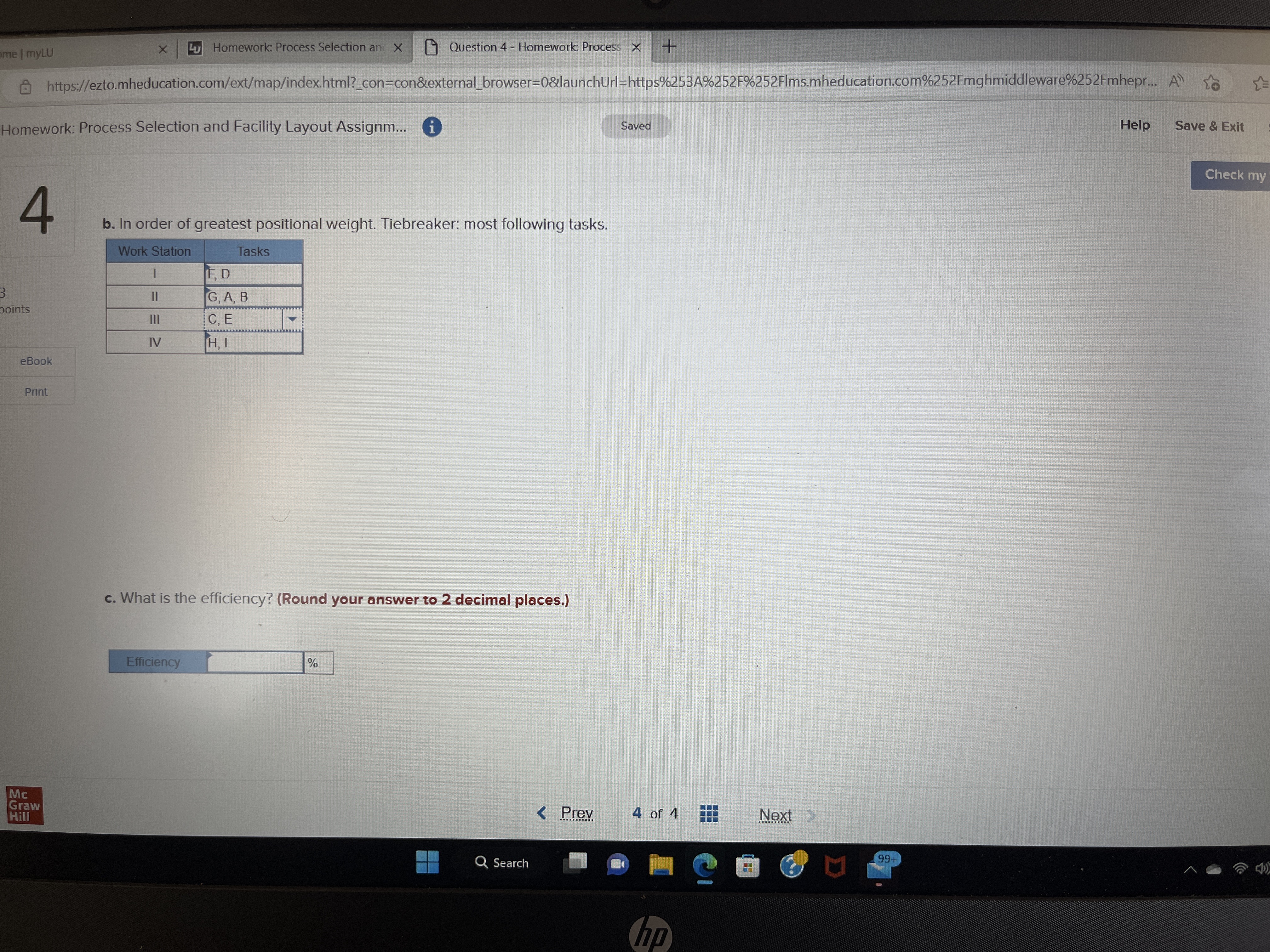 wants to assign tasks to workstations as efficiently as possible, and achieve