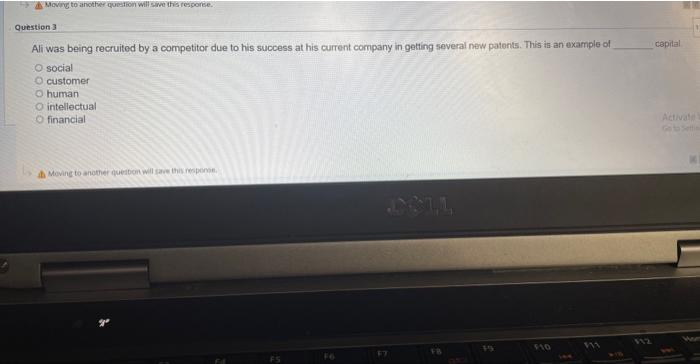 Moving to another question will save this response. Question 3 Ali was