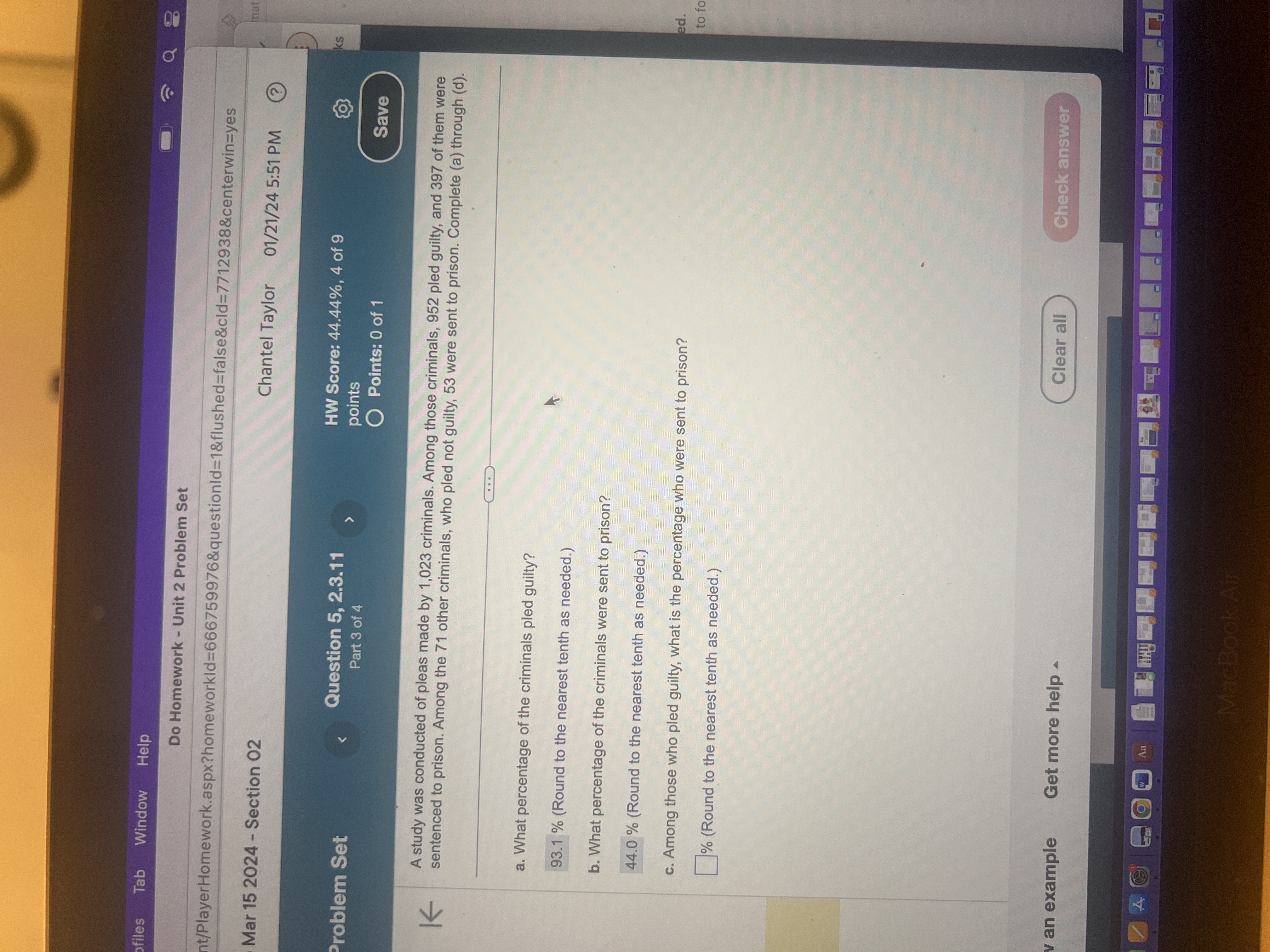 ofiles Tab Window Help Do Homework - Unit 2 Problem Set nt/PlayerHomework.aspx?homeworkId=666759976&questionId=1&flushed=false&cid=7712938&centerwin=yes