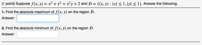y) = 2x + 3y - 4x-5 on the domain x +