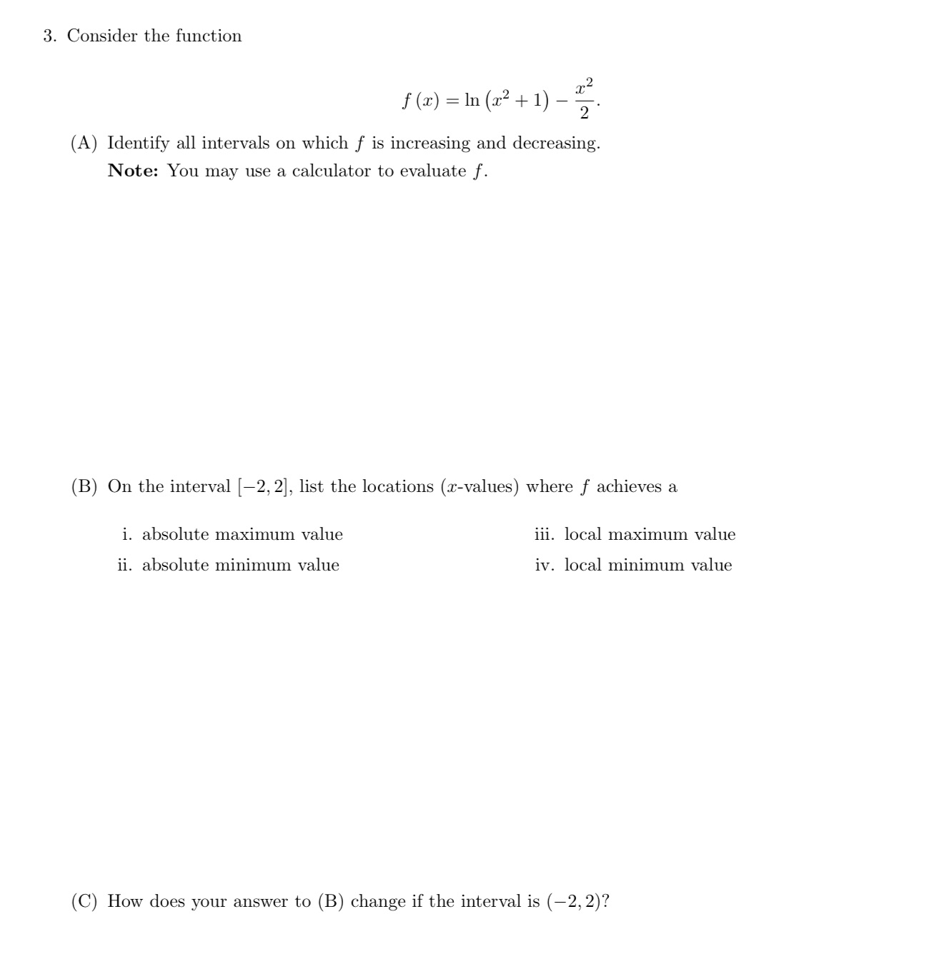 3. Consider the function f(x) = In (x + 1) 272 2