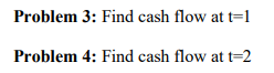 Problem 3: Find cash flow at t=1 Problem 4: Find cash flow