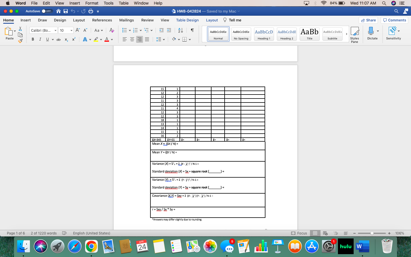 11:07 AM AutoSave OFF HW8-042824-Saved to my Mac Home Insert Draw Design