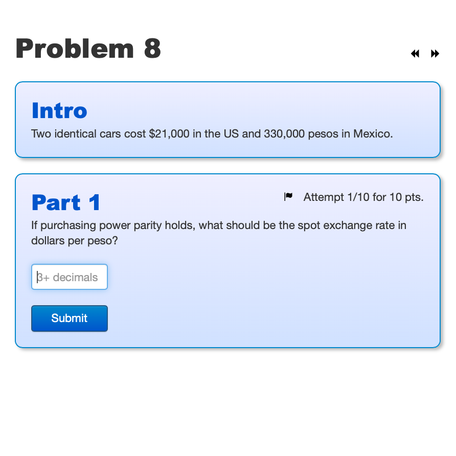 is 1.1 dollars per euro. The nominal risk-free rate is 1.2% in