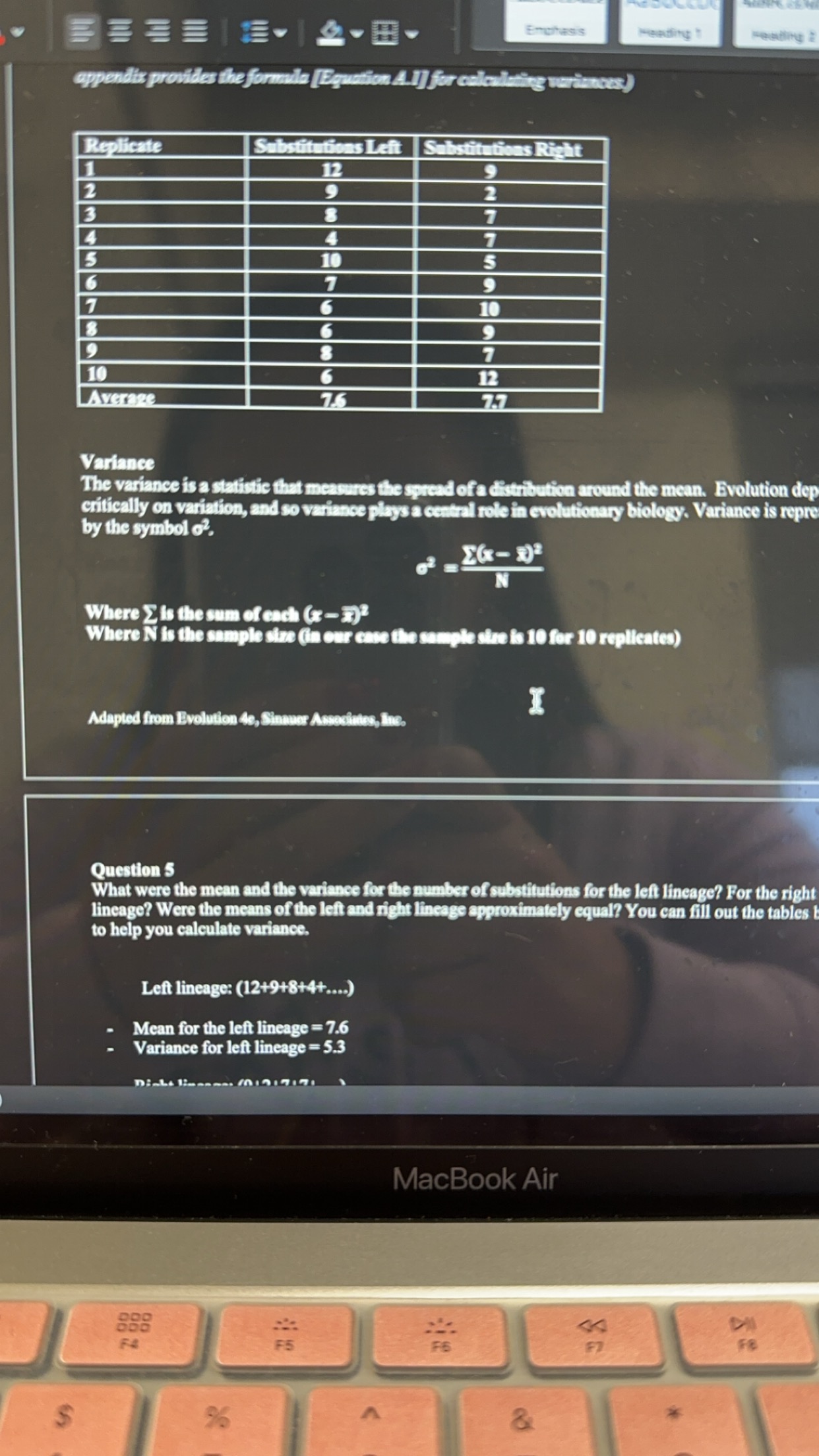 $ 9 Emphasis appendix provides the formula [Equation A.1] for calculating variances)