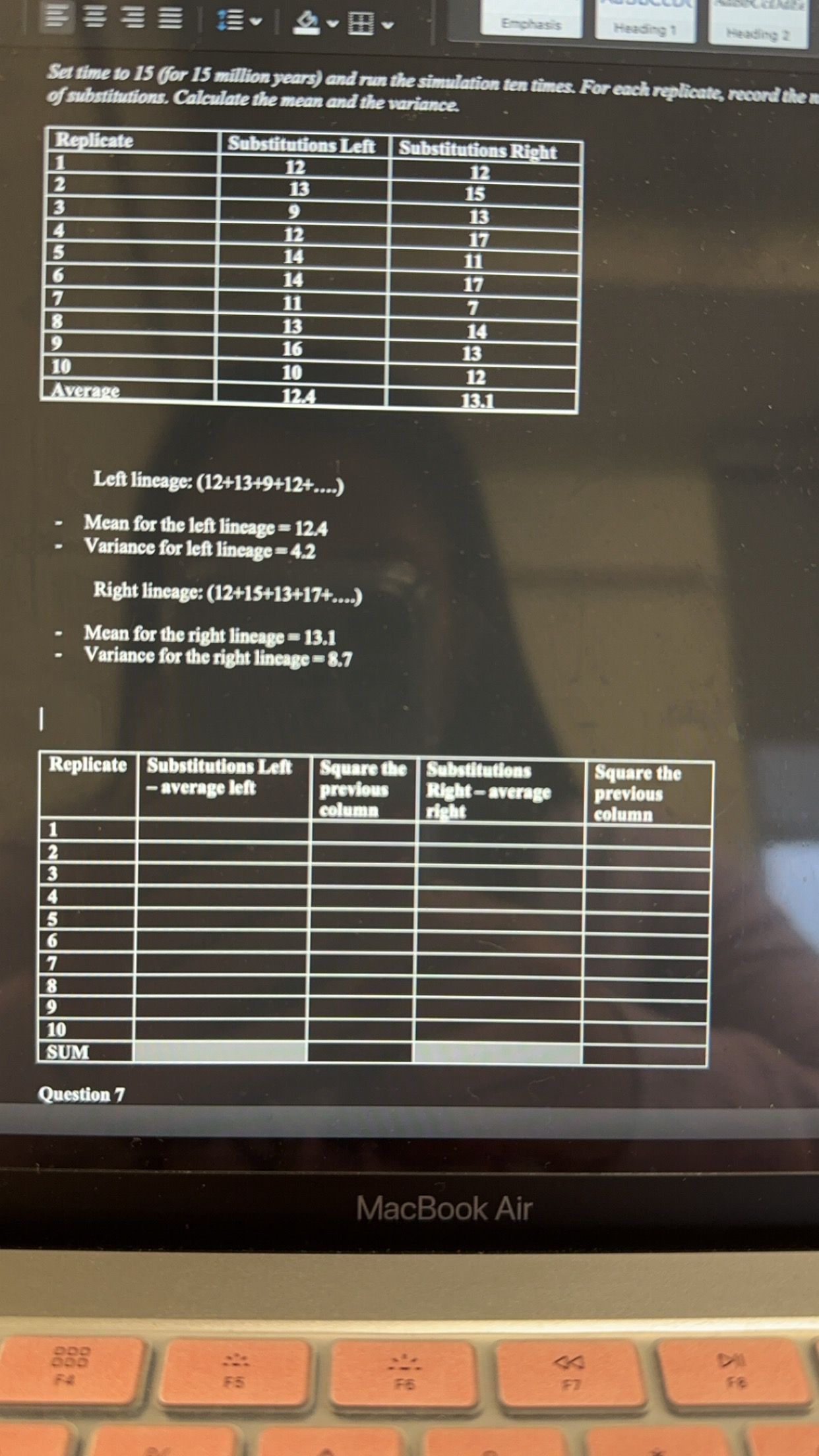 10 8 6 9 9 8 7 10 6 12 Average 7.6