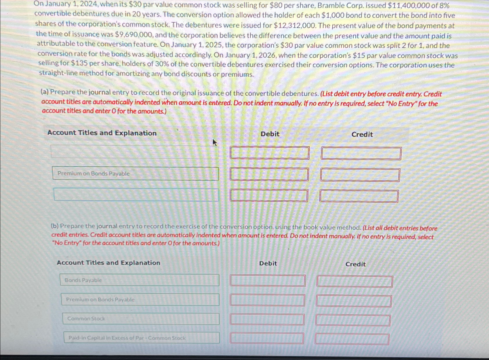 On January 1, 2024, when its $30 par value common stock was