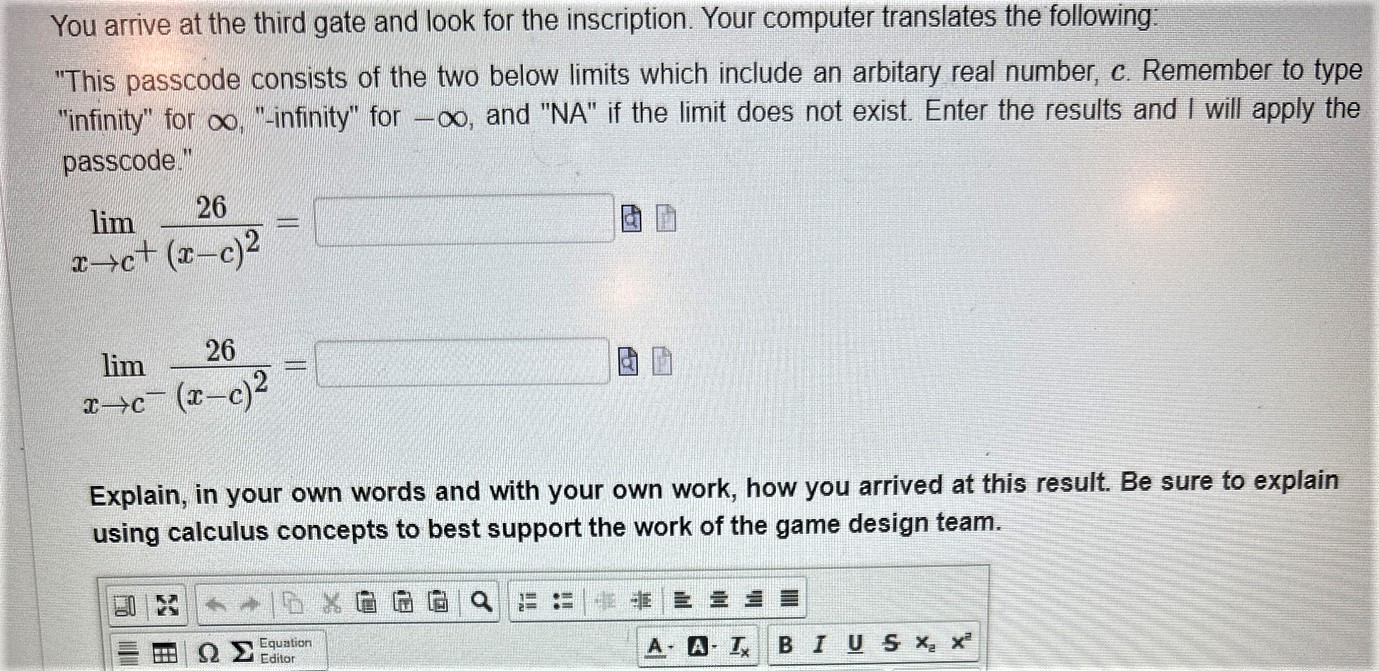 You arrive at the third gate and look for the inscription. Your