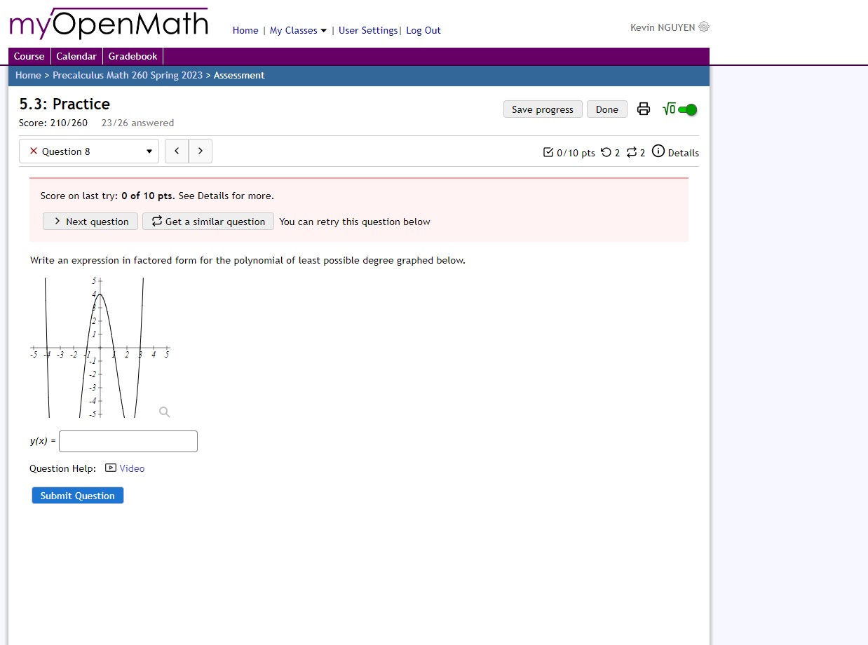 You can retry this question below Given P(x)=3x+17x+104x +440x + 725x +