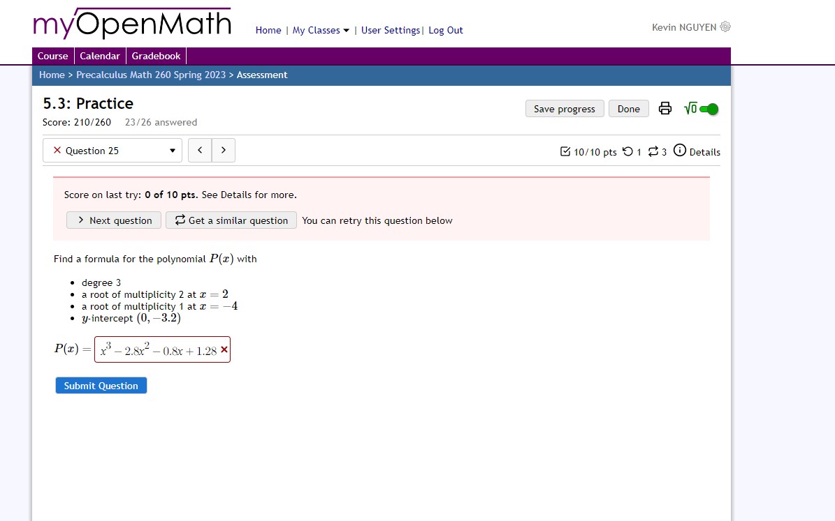 (as a product of linear factors). Be sure to write the full