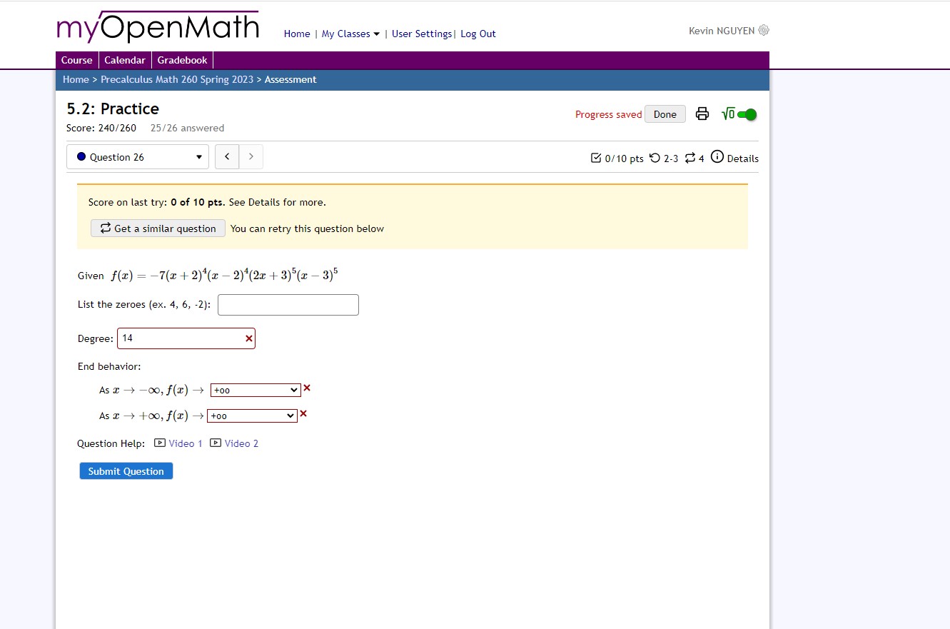 Assessment 5.3: Video Assignment Score: 50/70 5/7 answered Question 7 < >