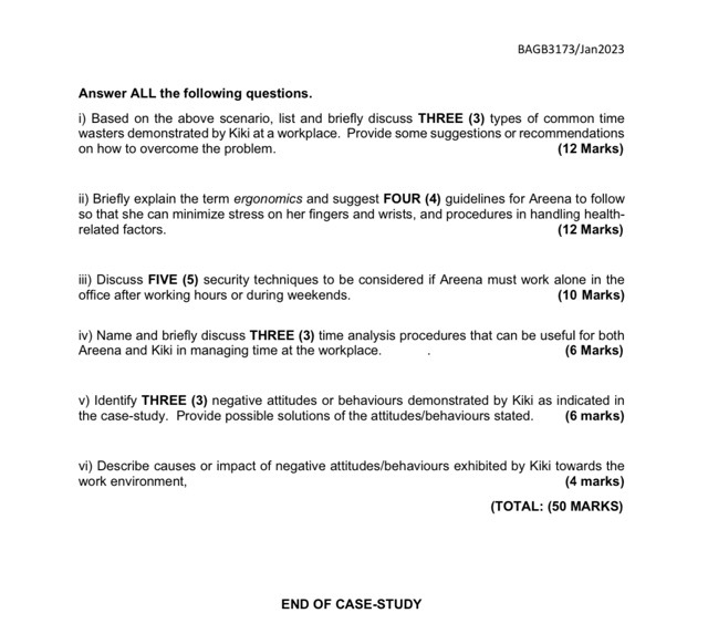 Read the following case-study and answer all questions based on issues related