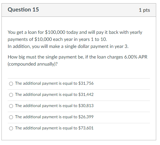 in years 1 to 5, (the same amount in each year) in