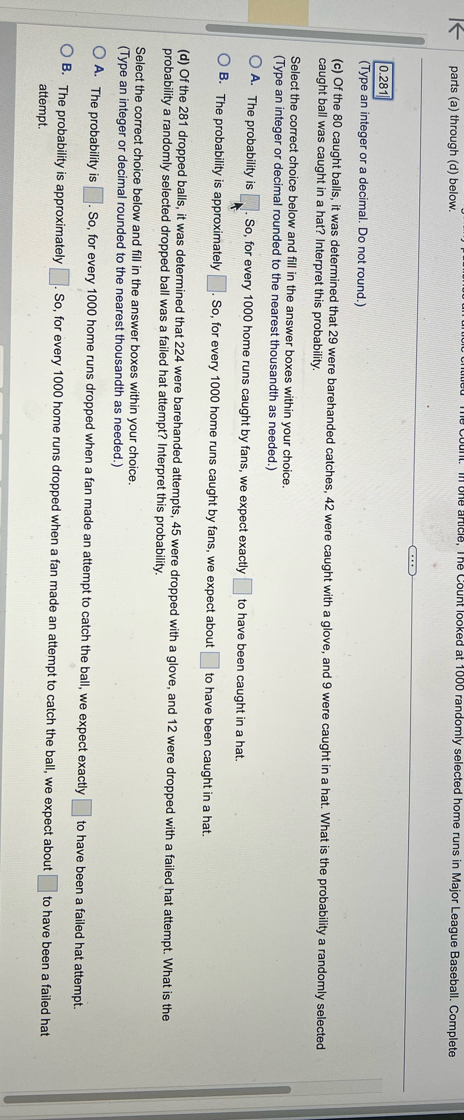 parts (a) through (d) below. in one article, The Count looked at