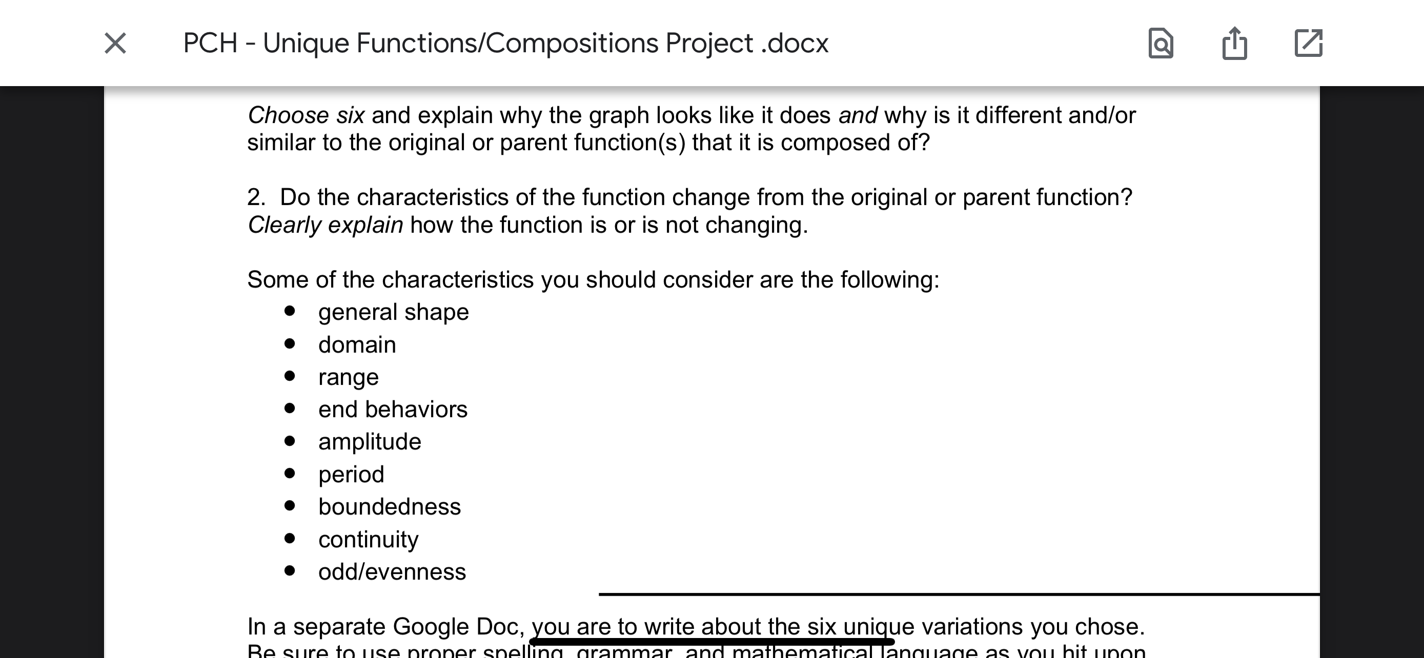 .docx Choose six and explain why the graph looks like it does